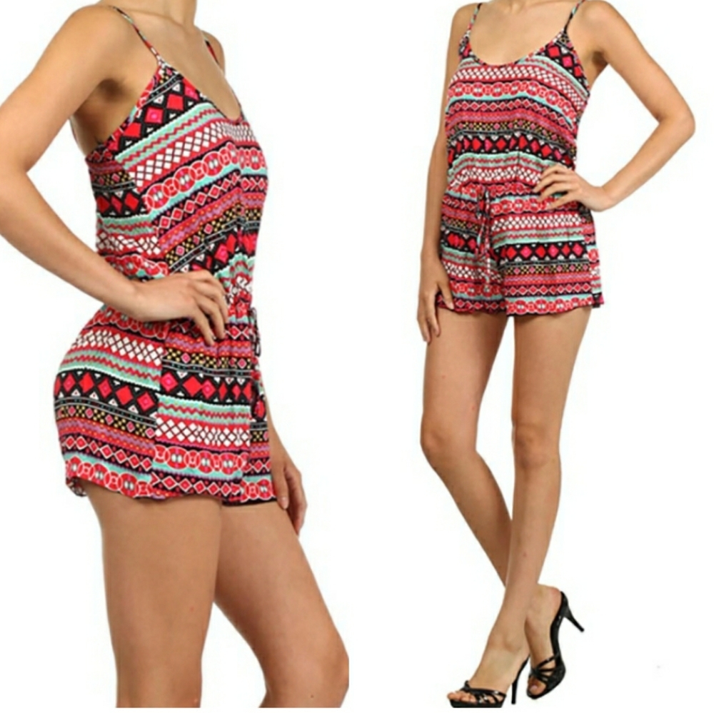 Boho Aztec Summer Tank Cami Romper